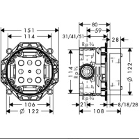 AXOR Uno 38428140 Смеситель для ванны встраиваемый (шлифованная бронза)