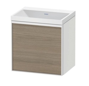 Duravit Vitrium c-bonded VT4088N3518000W Тумба с раковиной подвесная 45*35 см - петли слева (дуб терра | белый матовый)