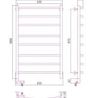 Сунержа Галант 2.0 00-5200-1060 Электрический полотенцесушитель 600*1000 мм (сталь)