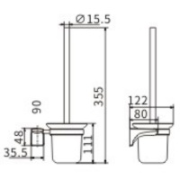 CeramaLux Monelli 70013 Ершик для унитаза (черный матовый)