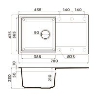 OMOIKIRI Sakaime 4993197 Мойка для кухни с крылом 78*43 см (эверест)