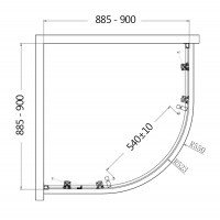 AQUAme AQM3801F-9 Душевой уголок 900*900*1950 мм (хром)