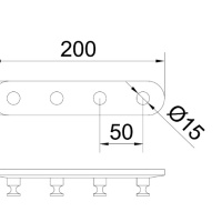 NOFER Line 16507.B Планка с крючками для халата | полотенца (хром)