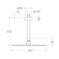 Ramon Soler BVRM250 Верхний душ Ø 250 мм - с потолочным кронштейном (хром)