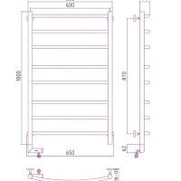Сунержа Галант 2.0 071-5200-1060 Электрический полотенцесушитель 600*1000 мм (сатин)