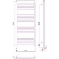 Сунержа Модус 3.0 30-5701-1250 Полотенцесушитель электрический 500*1200 мм (белый матовый)