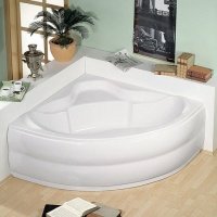 Акриловая ванна ALPEN Simona 150 a04111, гарантия 10 лет, угловая форма, объём 300 литров, цвет - euro white (европейский белый)