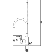 Savol S-SUS6002-01 Высокий смеситель для кухни (хром сатин | чёрный)
