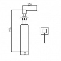 Savol S-ZY002H Встраиваемый дозатор для жидкого мыла или для моющего средства (чёрный матовый)