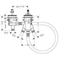 Axor 15486180 Внутренний механизм для термостатического смесителя на борт ванны