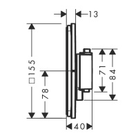 Hansgrohe ShowerSelect Comfort Q 15588340 Центральный термостат - внешняя часть (чёрный хром шлифованный)