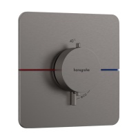 Hansgrohe ShowerSelect Comfort Q 15588340 Центральный термостат - внешняя часть (чёрный хром шлифованный)