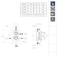 Ramon Soler TZAR 341503SOC Смеситель для ванны на три потребителя (золото матовое)