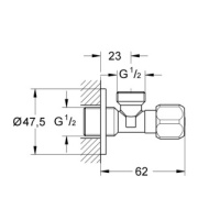 Grohe 2201600M Вентиль угловой для подключения смесителя ½ * ½ (хром)