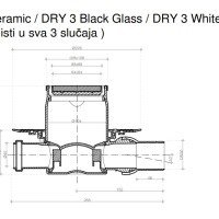 PESTAN Standard Dry White Glass 3 13000177 Душевой трап 100*100 мм - готовый комплект для монтажа с декоративной решёткой (белое стекло | золото)