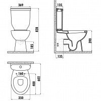 Creavit Sedef SD318-11CB00E-0000 Унитаз-компакт | чаша унитаза (белый глянцевый)