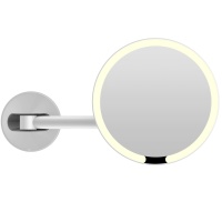 JAVA S-M8881W Зеркало косметическое настенное с увеличением и подсветкой (белый матовый)