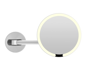 JAVA S-M8881W Зеркало косметическое настенное с увеличением и подсветкой (белый матовый)