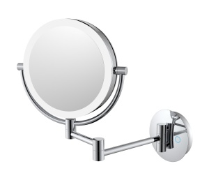JAVA S-M222 Зеркало косметическое настенное с увеличением и подсветкой (хром)