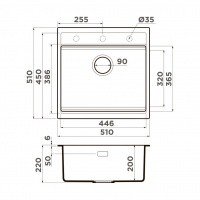 OMOIKIRI KITAGAWA 51-WH 4993309 Мойка для кухни 51*51 см (белый)