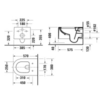 Duravit Millio "Smooth" 250409FE00 Унитаз подвесной, безободковый (тёмно-серый матовый)