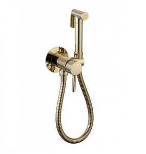 CeramaLux KRS/002 Гигиенический душ - комплект со смесителем (светлое золото)