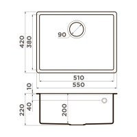 OMOIKIRI Tedori 4993994 Мойка для кухни 55*42 см (эверест)