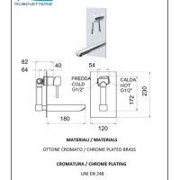 Remer Minimal N14 Настенный смеситель для раковины (хром)