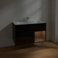 Villeroy Boch Finion F040GNPH Тумба под раковину 996х498 мм (walnut veneer/glossy black).