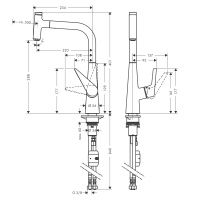 Hansgrohe Talis Select M51 72826000 Высокий смеситель для кухни с вытяжным изливом (хром)