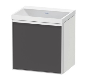 Duravit Vitrium c-bonded VT4088N4918000W Тумба с раковиной подвесная 45*35 см - петли слева (графит матовый | белый матовый)