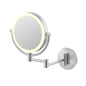 JAVA S-M222L Зеркало косметическое настенное с увеличением и подсветкой (хром сатин)
