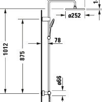 Duravit Shower Systems TH4282008004 Душевая система в комплекте с термостатическим смесителем (бронза шлифованная)