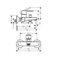 Hansgrohe Vernis Blend 71454000 Смеситель для ванны (хром)