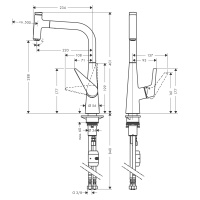 Hansgrohe Talis Select M51 72826800 Высокий смеситель для кухни с вытяжным изливом (нержавеющая сталь шлифованная)