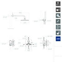 Ramon Soler BLAUTHERM 948712RPK225 Душевая система - комплект с термостатическим смесителем (хром)