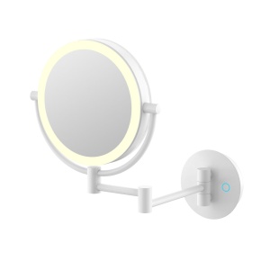 JAVA S-M222W Зеркало косметическое настенное с увеличением и подсветкой (белый матовый)