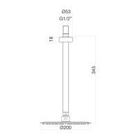 Webert AC0945560 Верхний душ Ø 200 мм (чёрный матовый)