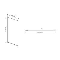 Vincea VSB-11800CGB Шторка для ванны 800*1400 мм (профиль чёрный матовый | витраж тонированное стекло)