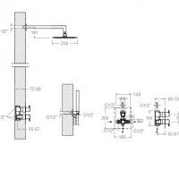 Ramon Soler BLAUTHERM 948712RK250 Душевая система - комплект с термостатическим смесителем (хром)