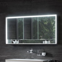 Keuco Royal Lumos 14326171304 Зеркальный шкаф с подсветкой 140*74 см (алюминий)
