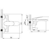 AQUAme Imola AQM6712MB Смеситель для ванны (чёрный матовый)