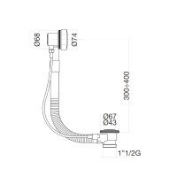 Webert AC0035065 Слив-перелив для ванны - полуавтоматический (бронза)