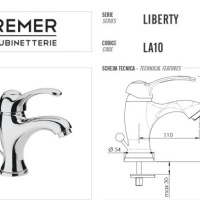 Remer Liberty LA10 Смеситель для раковины (хром)
