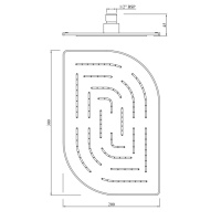 Jaquar Maze OHS-BLM-85859M Верхний душ 300*200 мм (чёрный матовый)