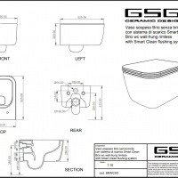 GSG Brio BRWCSO020 Унитаз подвесной, безободковый (серый матовый)