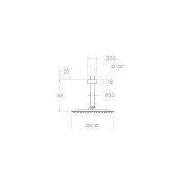 Ramon Soler BVRP240 Верхний душ Ø 240 мм - с потолочным кронштейном (хром)