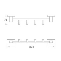 BELZ B90215-4 Планка с крючками для халатов | полотенец (хром)