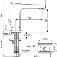 Ideal Standard Esla BD002XC Комплект смесителей для ванной комнаты (хром)