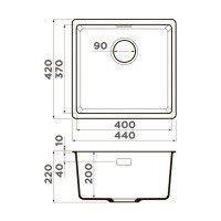 OMOIKIRI Kata 4993404 Мойка для кухни 44*42 см (Leningrad grey)